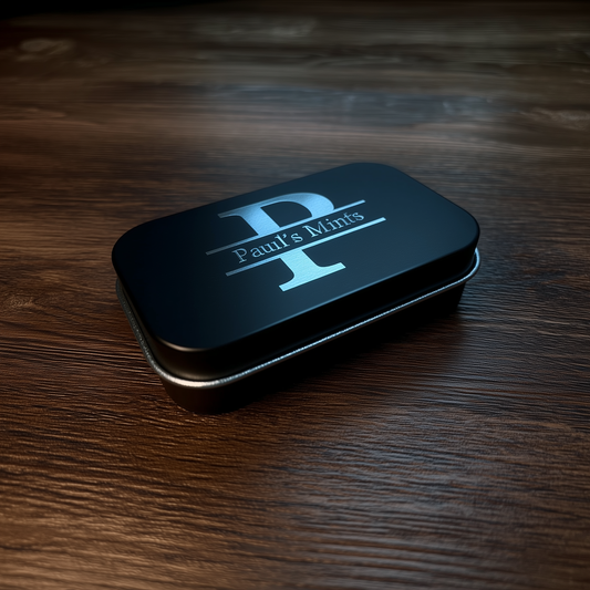 Engraved Tin Box, Black